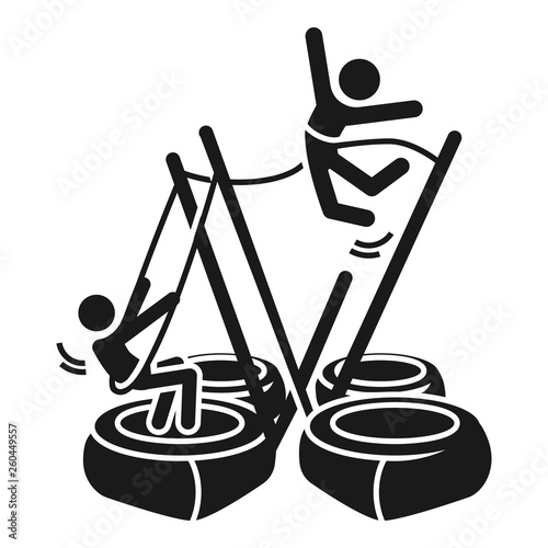 Funny trampoline icon. Simple illustration of funny trampoline vector icon for web design isolated on white background