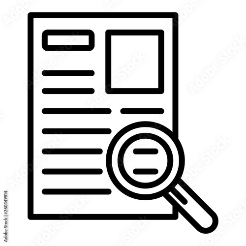 Analize recruitment paper icon. Outline analize recruitment paper vector icon for web design isolated on white background