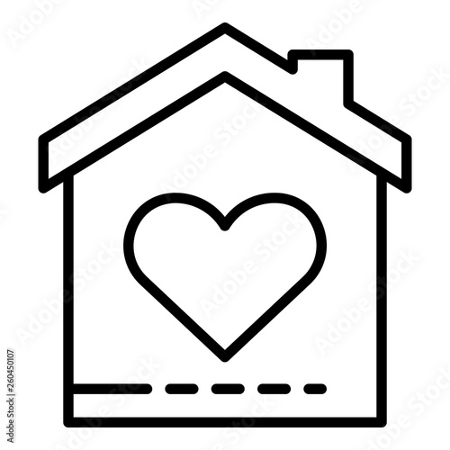 Charity house icon. Outline charity house vector icon for web design isolated on white background