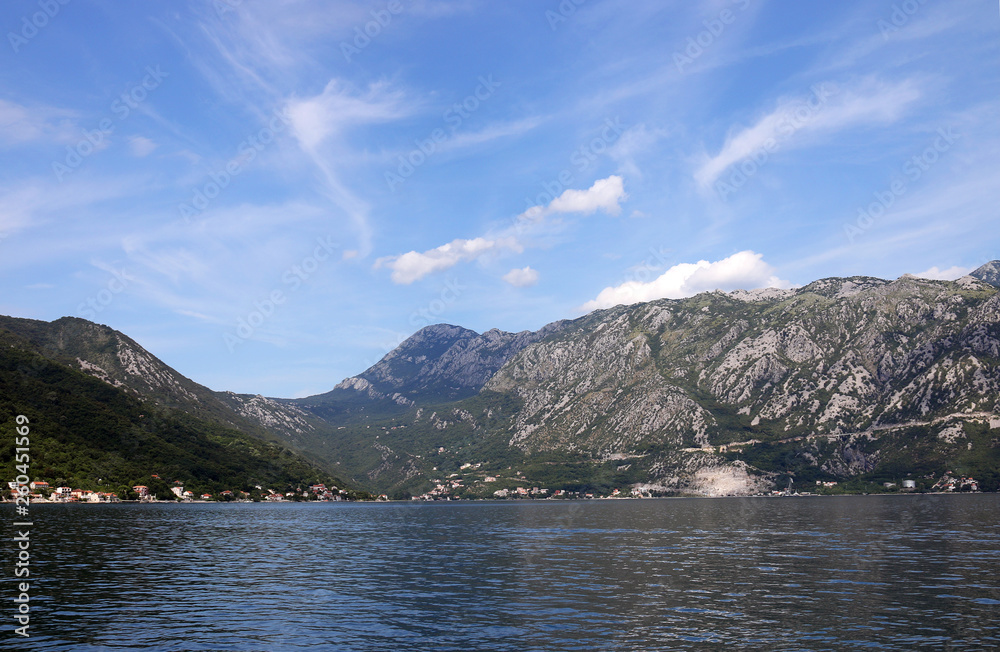 Bay of Kotor landscape Montenegro in summer