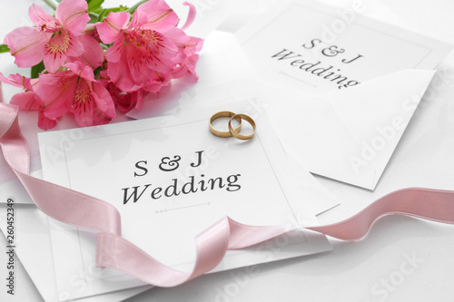 Wedding invitations, rings ...