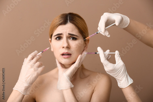 Emotional woman and hands h...