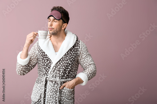 Funny young man with sleep ...