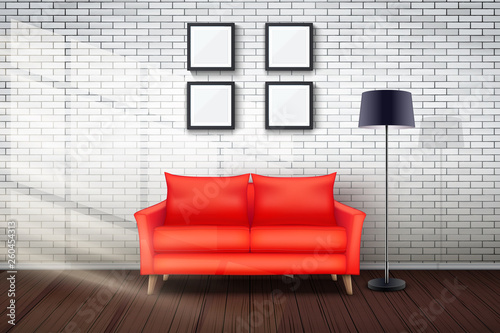 Interior of living room and loft