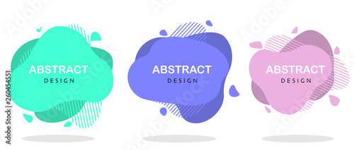 modern geometric liquid abstract vector banner set