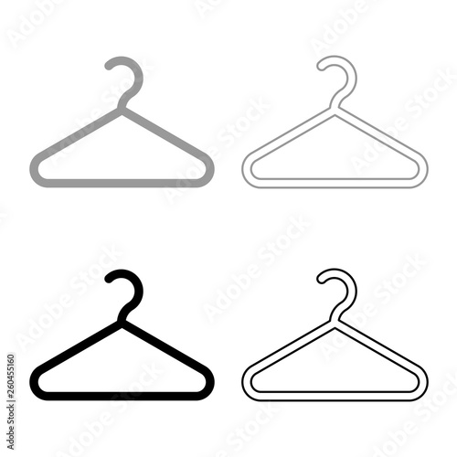 Hanger Clothes hanger icon set black color vector illustration flat style image