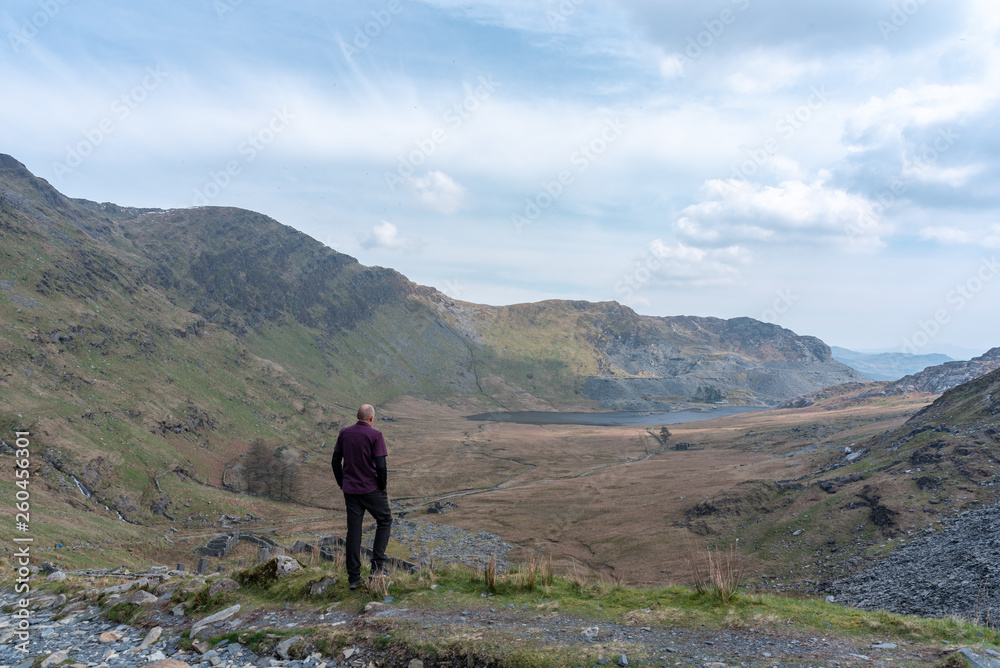 Fototapeta premium Plas Cwmorthin, Terrace and Rhosydd Slate Quarry, Blaenau Ffestiniog