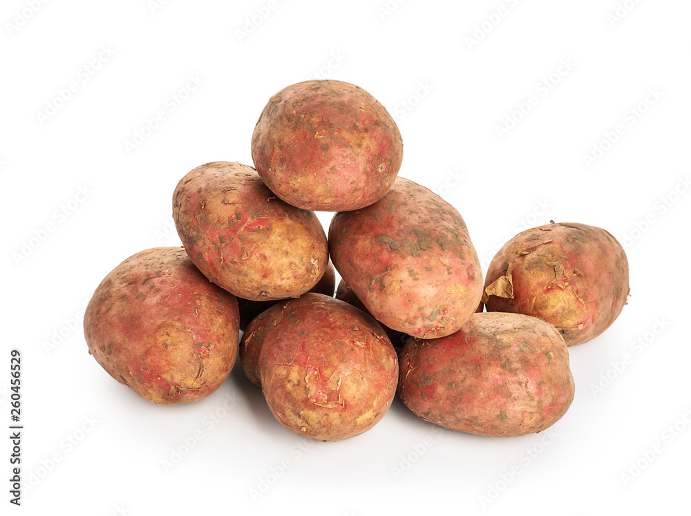 Raw potato on white background Raw potato on white background