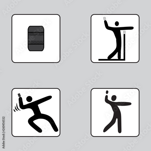 icons throwing grenades in the military pentathlon.