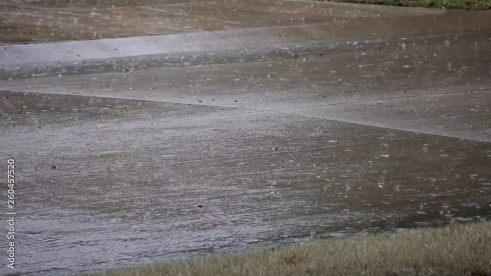 Rain on the street.