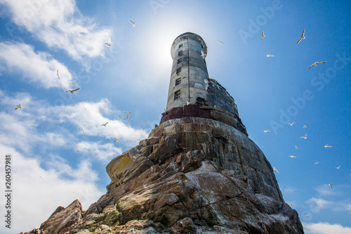 Abandoned lighthouse on Cape Aniva, Korsakov district, Sakhalin Island photo