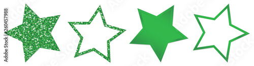 4 Sterne Glitzer Glanz Grün