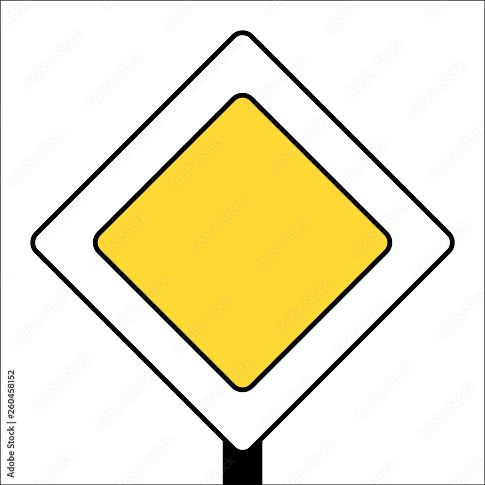 traffic sign main road white background post traffic sign main road white background post