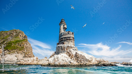 Abandoned lighthouse on Cape Aniva, Korsakov district, Sakhalin Island photo