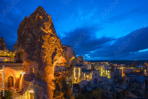 Kapadokya city skyline at night in Turkey