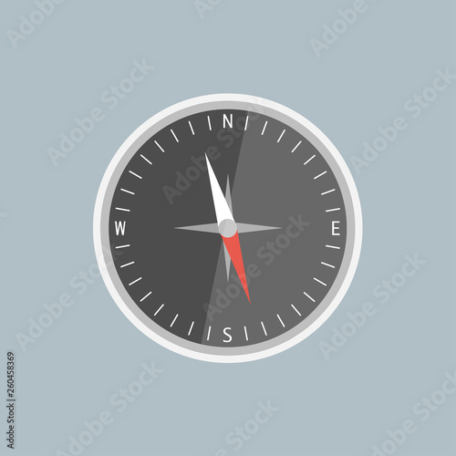 compass flat design grey background showing nord