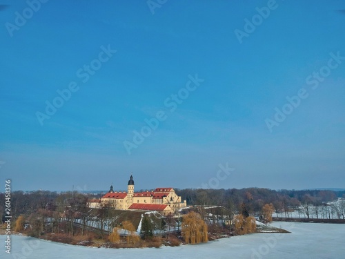 Aerial view of Nesvizh Castle, Belarus