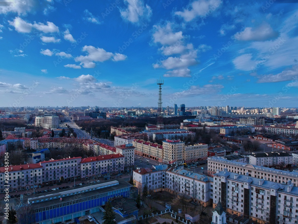 Naklejka premium Aerial view of Minsk, Belarus