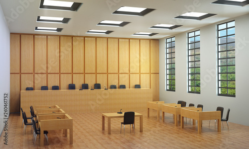 Kleine Halle oder leerer Gerichtssaal