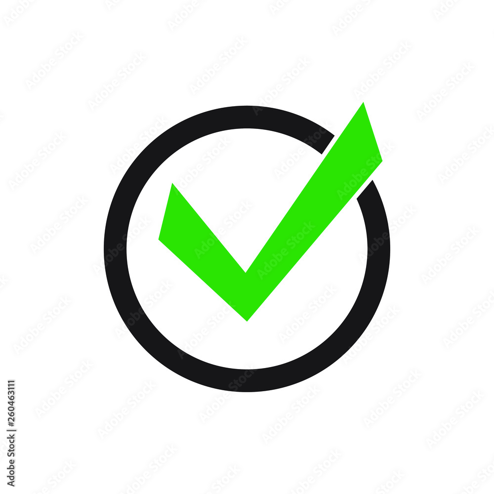 Tick icon vector symbol, checkmark isolated on white background, checked icon or correct choice sign, check mark or checkbox pictogram Tick icon vector symbol, checkmark isolated on white background, checked icon or correct choice sign, check mark or checkbox pictogram