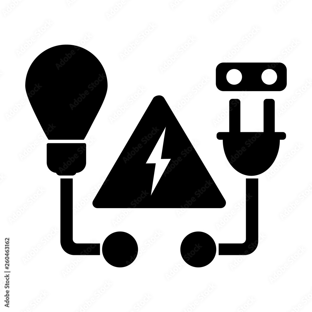 Repair services logo, icon. Electrical services. Wiring and connection