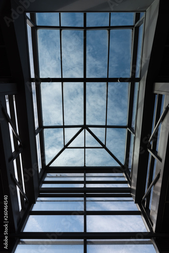 The modern skylight to the blue sky