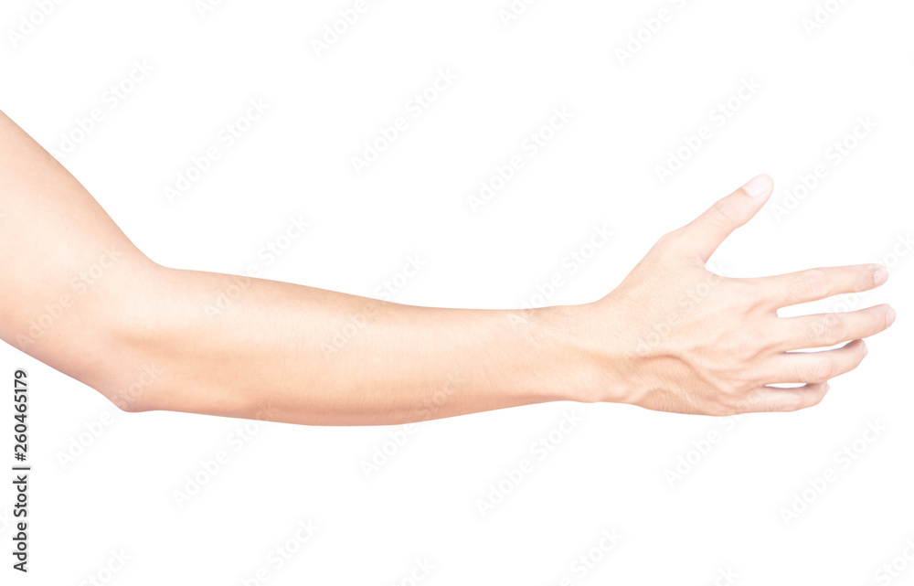 Man arm with blood veins on white background, health care and medical concept Man arm with blood veins on white background, health care and medical concept