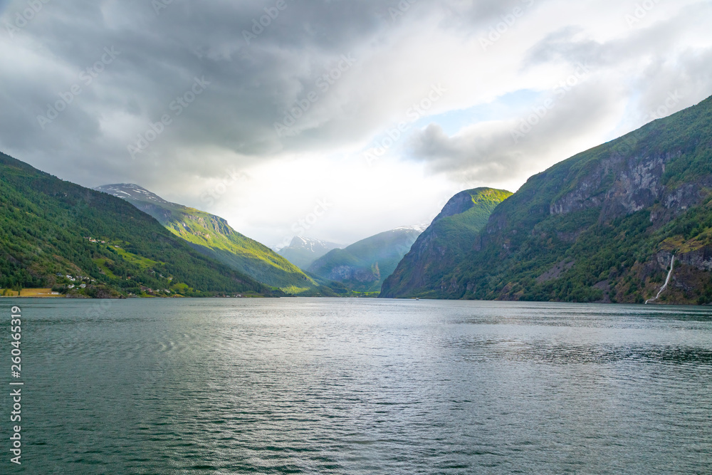 Fjord in Norway - nature and travel background