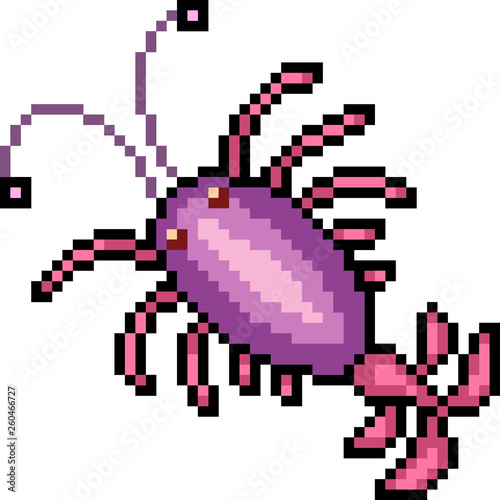 vector pixel art plankton deep sea