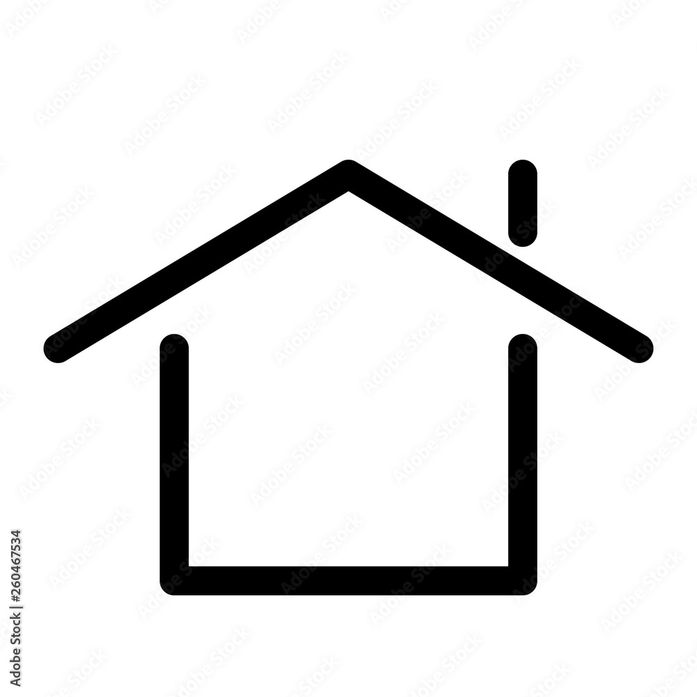 Home sign. Symbol of house. Outline modern design element. Simple black flat vector icon with rounded corners Home sign. Symbol of house. Outline modern design element. Simple black flat vector icon with rounded corners