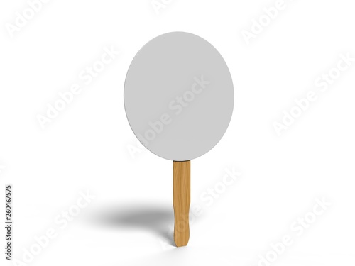 Blank Hand Fan For Mock up. 3d render illustration. 