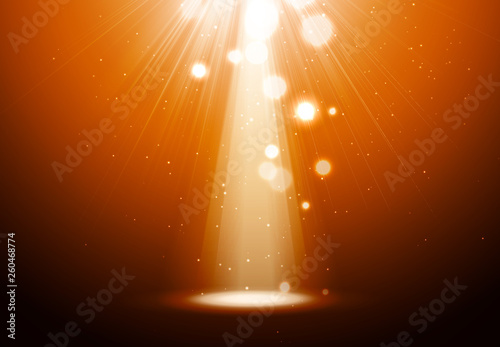 Spotlight on stage for your design. Colorful light.