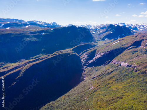 Aerial view. Mountains summer landscape, Norway photo