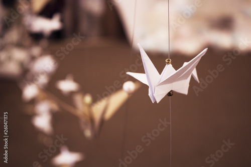 Folded paper birds