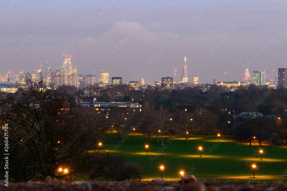 Sunset at Primrose hill park, a nice green space closed to Camden town where you can admire the skyline of London