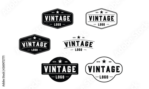vintage, hipster, logo, vector, art