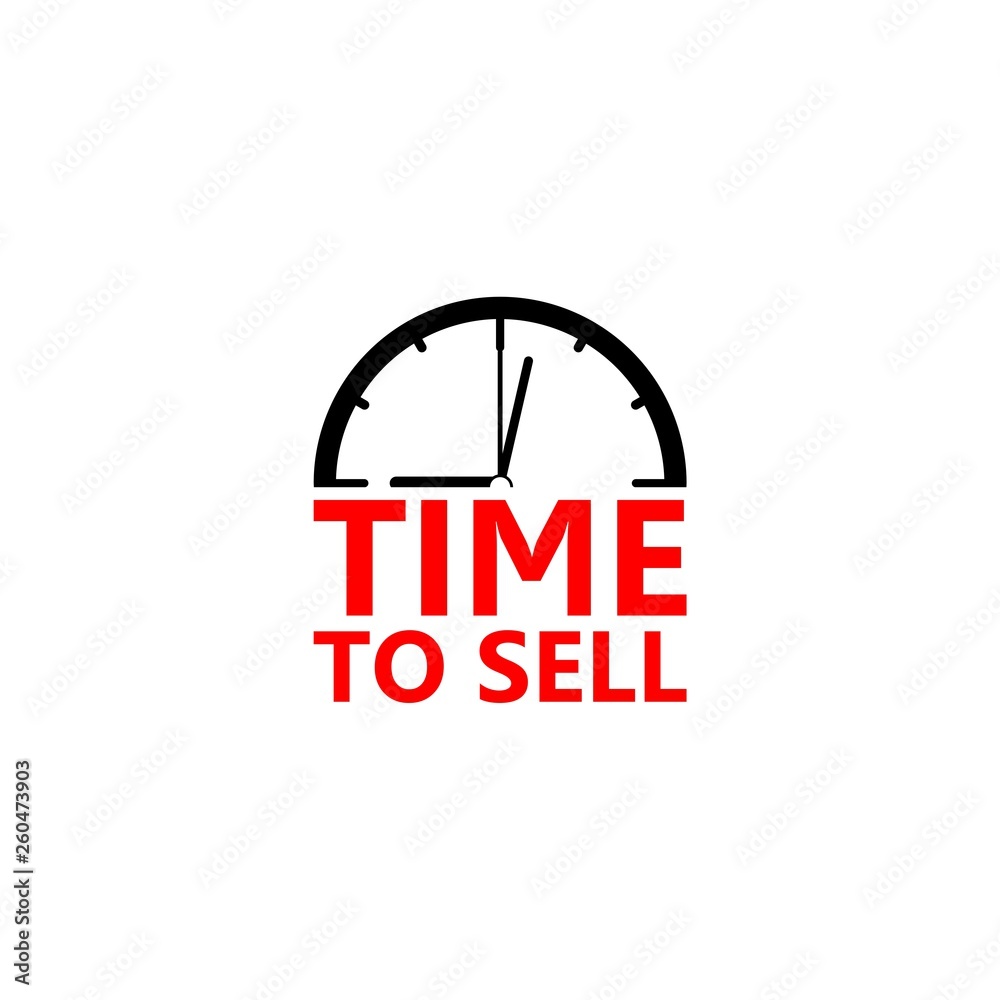 Clock dial Time to sell icon or logo Illustration Stock | Adobe Stock