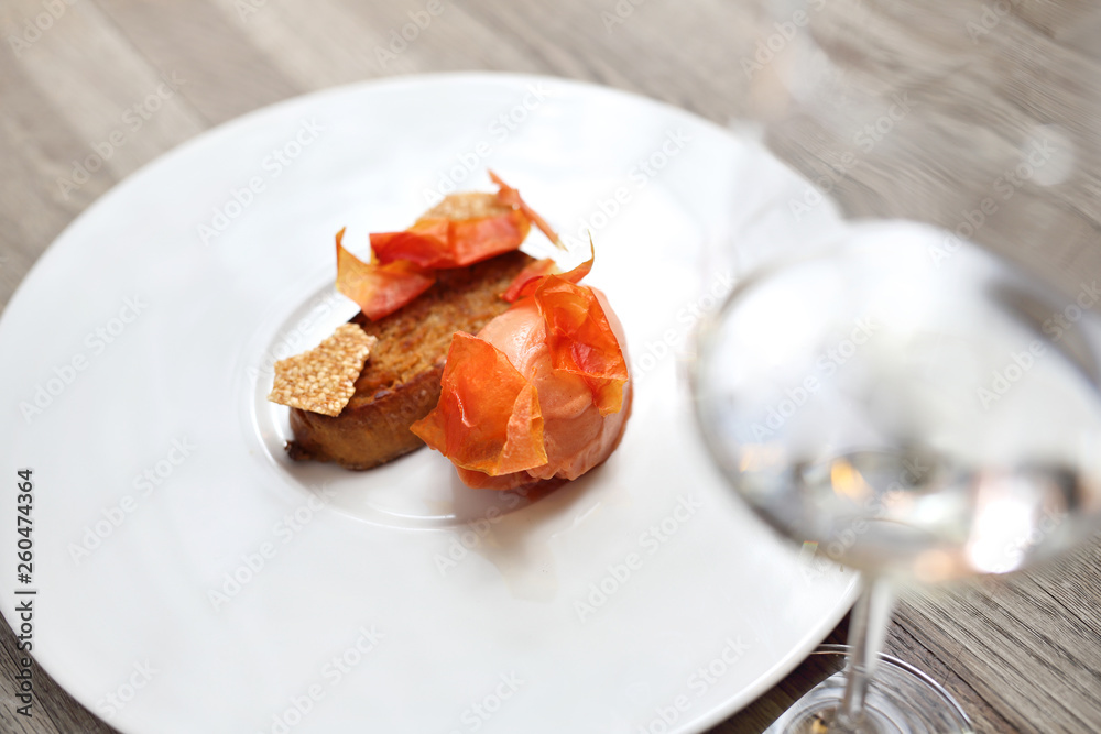 Pudding from a tomato with a chip of caramelised crust. Pudding from a tomato with a chip of caramelised crust.