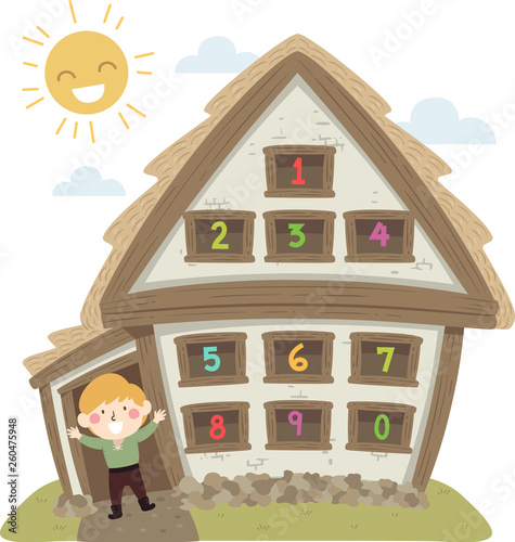 Kid Boy Peasant House Numbe...