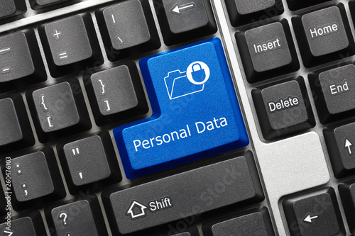 Conceptual keyboard - Personal Data (blue key)