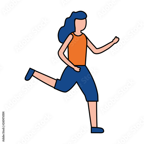young woman running