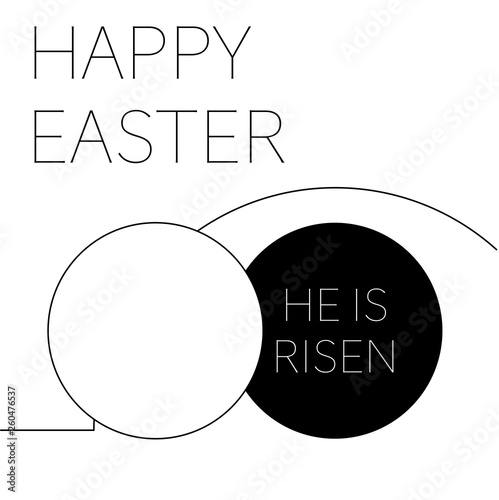 happy easter he is risen empty grave