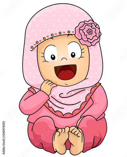Kid Girl Baby Muslim Illust...