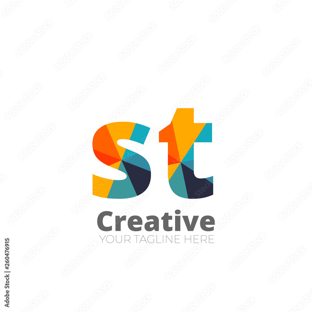 Initial Letter Rounded Design Logo - Vector Elements Stock Vector ...