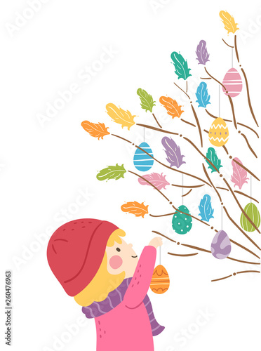 Kid Girl Sweden Easter Twig...