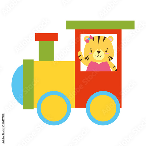 cute tiger train wagon