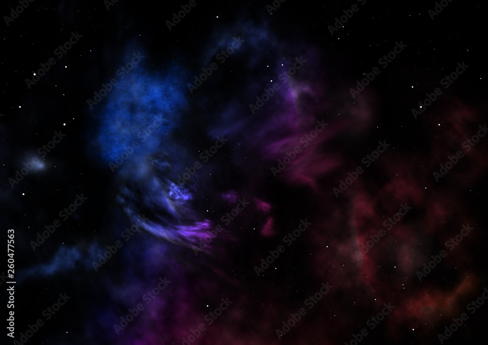 Fototapeta premium Star field in space and a nebulae. 3D rendering