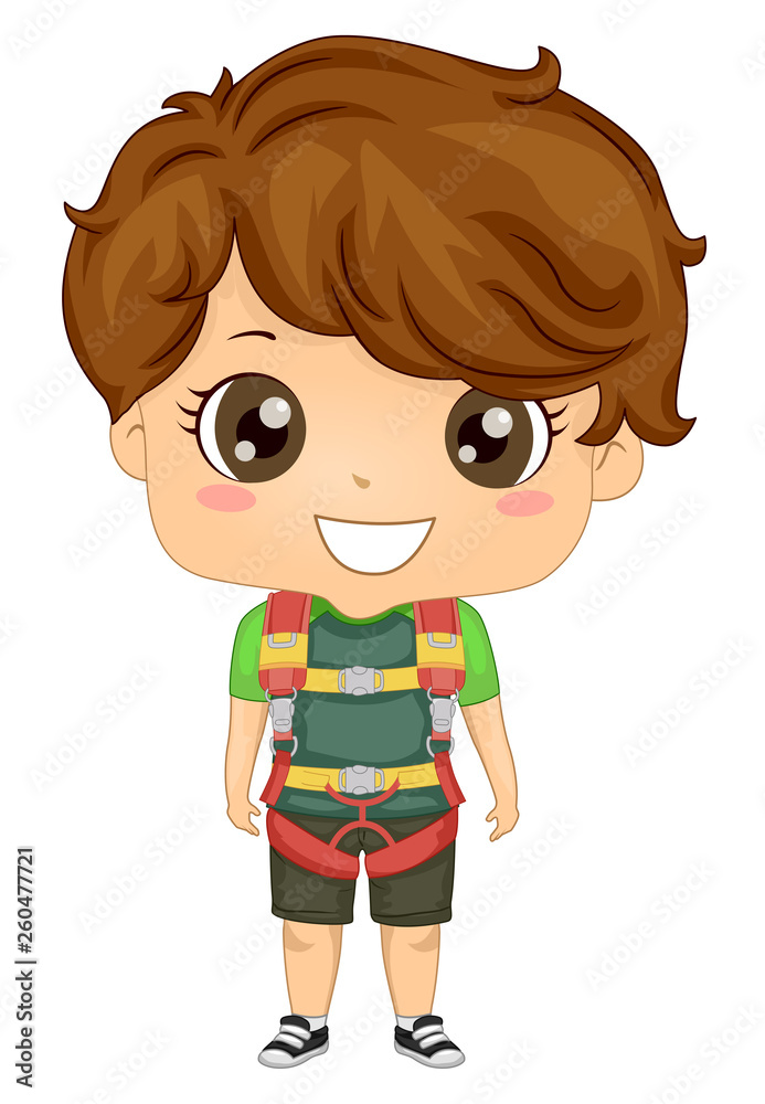 Kid Boy Sports Wall Climbing Harness Illustration Kid Boy Sports Wall Climbing Harness Illustration
