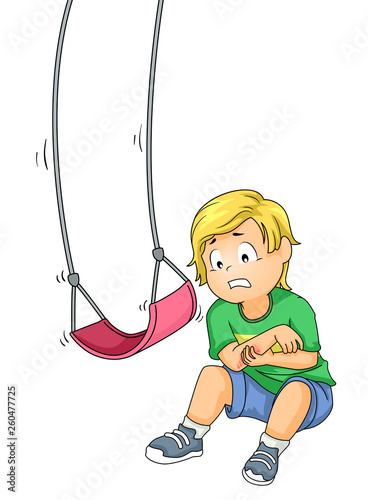 Kid Boy Swing Accident Illustration