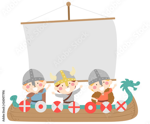 Kids Boys Sweden Viking Flo...